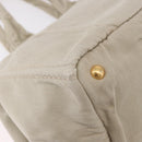PRADA Canapa MM Hand Bag Canvas Gray Gold Auth ka4948-9