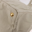 PRADA Canapa MM Hand Bag Canvas Gray Gold Auth ka4948-14