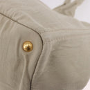 PRADA Canapa MM Hand Bag Canvas Gray Gold Auth ka4948-16