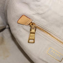 PRADA Canapa MM Hand Bag Canvas Gray Gold Auth ka4948-21