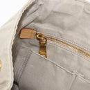 PRADA Canapa MM Hand Bag Canvas Gray Gold Auth ka4948-23