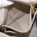 PRADA Canapa MM Hand Bag Canvas Gray Gold Auth ka4948-24