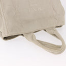 PRADA Canapa MM Hand Bag Canvas Gray Gold Auth ka4948-6