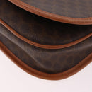 CELINE Macadam Canvas Shoulder Bag PVC Leather Brown Gold Auth ka4949A-15