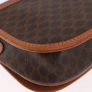 CELINE Macadam Canvas Shoulder Bag PVC Leather Brown Gold Auth ka4949A-16