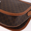 CELINE Macadam Canvas Shoulder Bag PVC Leather Brown Gold Auth ka4949A-17
