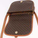 CELINE Macadam Canvas Shoulder Bag PVC Leather Brown Gold Auth ka4949A-9