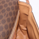 CELINE Macadam Canvas Shoulder Bag PVC Leather Brown Gold Auth ka4949A-20