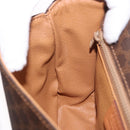 CELINE Macadam Canvas Shoulder Bag PVC Leather Brown Gold Auth ka4949A-21
