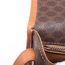 CELINE Macadam Canvas Shoulder Bag PVC Leather Brown Gold Auth ka4949A-10