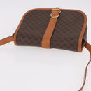CELINE Macadam Canvas Shoulder Bag PVC Leather Brown Gold Auth ka4949A-6
