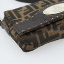 FENDI Zucca Canvas Shoulder Bag Black Brown Silver Auth ka4951A-11