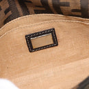 FENDI Zucca Canvas Shoulder Bag Black Brown Silver Auth ka4951A-16
