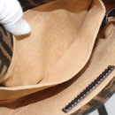 FENDI Zucca Canvas Shoulder Bag Black Brown Silver Auth ka4951A-21