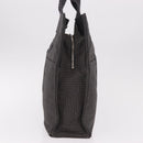 HERMES Her Line Her bag MM Hand Bag Canvas Gray Silver Auth ka4952A-5