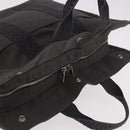 HERMES Her Line Her bag MM Hand Bag Canvas Gray Silver Auth ka4952A-6