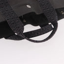 HERMES Her Line Her bag MM Hand Bag Canvas Gray Silver Auth ka4952A-7