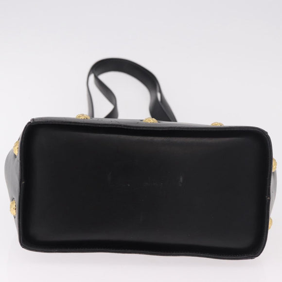 Salvatore Ferragamo Shoulder Bag Leather Black Gold Auth ka4956