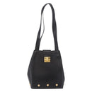 Salvatore Ferragamo Shoulder Bag Leather Black Gold Auth ka4956-2