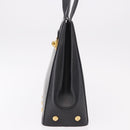 Salvatore Ferragamo Shoulder Bag Leather Black Gold Auth ka4956-5
