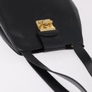 Salvatore Ferragamo Shoulder Bag Leather Black Gold Auth ka4956-7