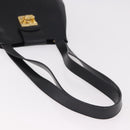 Salvatore Ferragamo Shoulder Bag Leather Black Gold Auth ka4956-8