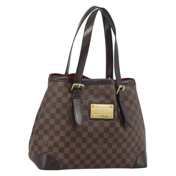 LOUIS VUITTON Damier Ebene Hampstead MM Tote Bag N51204 LV Auth ka4958