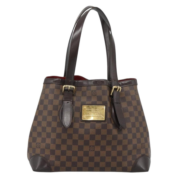 LOUIS VUITTON Damier Ebene Hampstead MM Tote Bag N51204 LV Auth ka4958