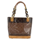 LOUIS VUITTON Monogram Vinyl Cava Amble PM Tote Bag Brown M92502 LV Auth ka4959-13