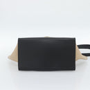 CELINE Trapeze Hand Bag Leather 2way Blue Gold Auth ka4960V-5