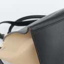 CELINE Trapeze Hand Bag Leather 2way Blue Gold Auth ka4960V-19