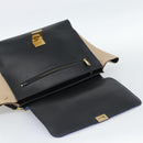 CELINE Trapeze Hand Bag Leather 2way Blue Gold Auth ka4960V-20