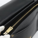 CELINE Trapeze Hand Bag Leather 2way Blue Gold Auth ka4960V-9