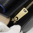 CELINE Trapeze Hand Bag Leather 2way Blue Gold Auth ka4960V-21