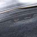CELINE Trapeze Hand Bag Leather 2way Blue Gold Auth ka4960V-22
