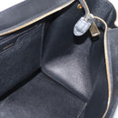 CELINE Trapeze Hand Bag Leather 2way Blue Gold Auth ka4960V-24