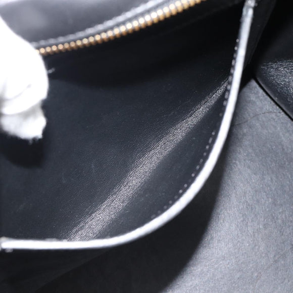 CELINE Trapeze Hand Bag Leather 2way Blue Gold Auth ka4960V