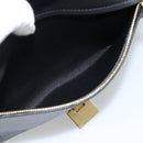 CELINE Trapeze Hand Bag Leather 2way Blue Gold Auth ka4960V-26