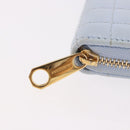 BURBERRY Coin Purse Leather Light Blue Gold Auth ka4962V-8