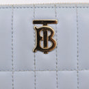 BURBERRY Coin Purse Leather Light Blue Gold Auth ka4962V-17
