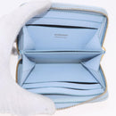 BURBERRY Coin Purse Leather Light Blue Gold Auth ka4962V-9