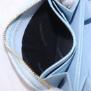BURBERRY Coin Purse Leather Light Blue Gold Auth ka4962V-19