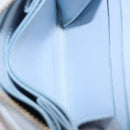 BURBERRY Coin Purse Leather Light Blue Gold Auth ka4962V-10