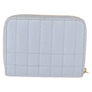 BURBERRY Coin Purse Leather Light Blue Gold Auth ka4962V-2