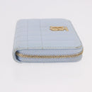BURBERRY Coin Purse Leather Light Blue Gold Auth ka4962V-3