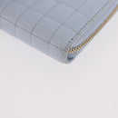 BURBERRY Coin Purse Leather Light Blue Gold Auth ka4962V-14