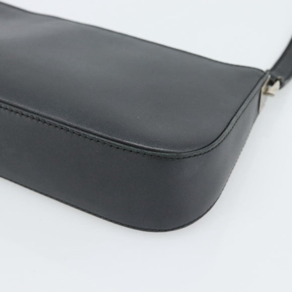 Salvatore Ferragamo Gancini Shoulder Bag Leather Black Silver Auth ka4963