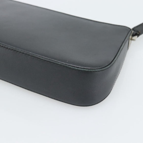 Salvatore Ferragamo Gancini Shoulder Bag Leather Black Silver Auth ka4963