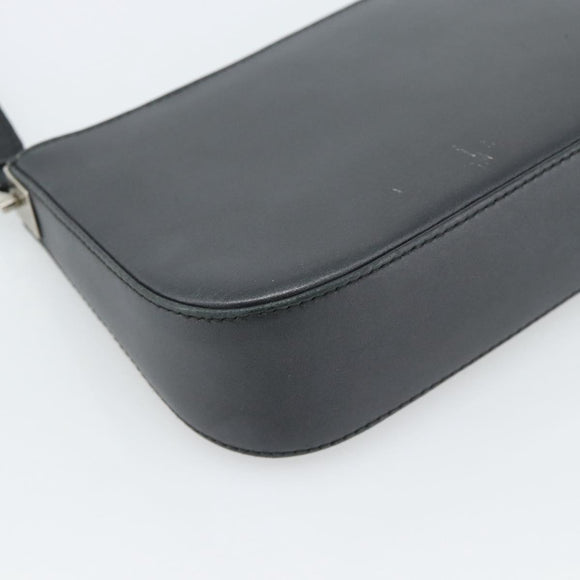 Salvatore Ferragamo Gancini Shoulder Bag Leather Black Silver Auth ka4963