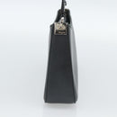Salvatore Ferragamo Gancini Shoulder Bag Leather Black Silver Auth ka4963-4